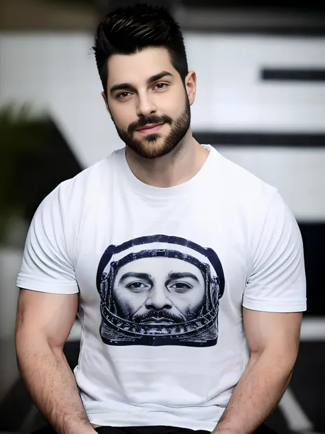male, face, <lora:Alok Petrillo_V2:0.95>,alok, muscled, body, t-shirt, dj