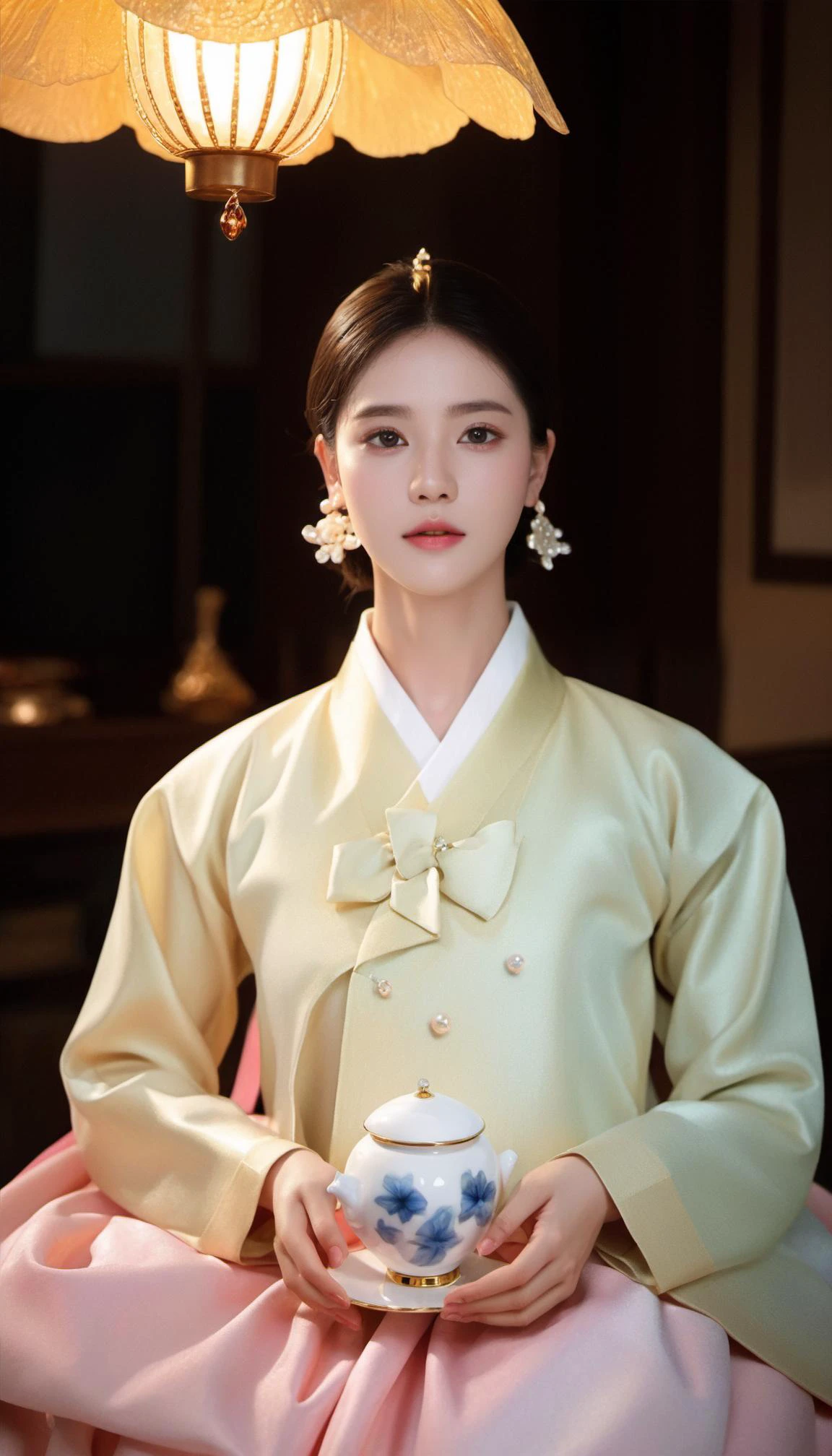 detailed eyes, Perfect features, (masterpiece), (best quality), moist skin, shiny skin, glossy skin, (good quality), intricate details, earrings, Ray Tracing, (See-through:1.3),
