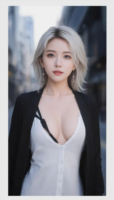 anime, detailed eyes, Perfect features, (masterpiece), (best quality), (good quality), intricate details, earrings, Ray Tracing, (Depth of field), natural skin, (cleavage:1),