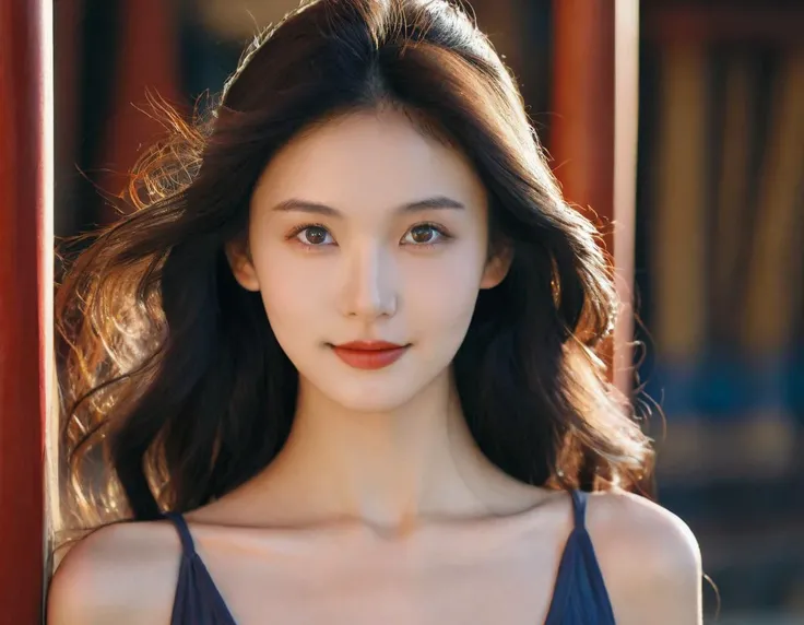 Best quality, masterpiece, Ultra-high resolution, (realistically:1.5), RAW photos, Lovely, in the dark night, depth shadow, Low Tone, Cold Light, Sexy look,Shoulder length straight bob hair,Slim,Huge breasts,Bigger breasts,Cleavage,Looming nipples