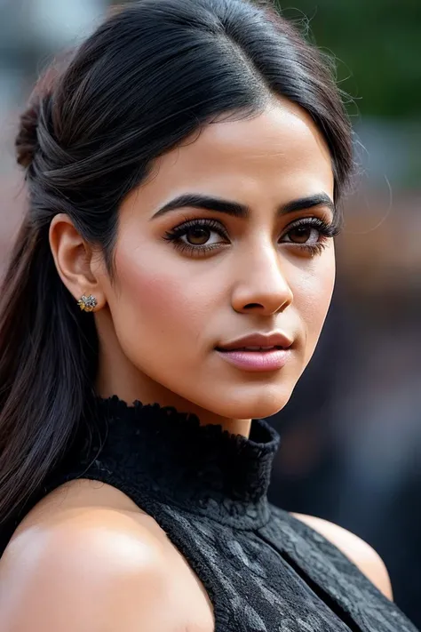 Priyanka Chopra, Yor, spy x family, yor forger, anime, ((yoro cosplay)), ((A very cute caucasian girl cosplaying yor, standing on road side), ((blur background)), 1 girl, wide range photoshoot, wide range, (milf), long beautiful face, clear face, ((hot body)), ((black panty black bra)), ((spyxfamily)), ((((Huge breasts: 1.2)))), ((no breasts)), coverd, (((Realistic))), ((sexy dressed)), waist curve pose, front side, (8k, RAW photo, top quality, masterpiece), (Realistic, photorealistic: 1.9), ((Full body shot)), stylish pose, ((Highly detailed skin: 1.2)), ((Realistic: 1.9)), Photos, masterpieces, top quality, (beautiful blue eyes, gorgeous pale grey black curly hair, brown skin, thick body, lower abdomen bristles, perfect slim figure), various poses, ultra-detailed face, detailed eyes, a lot of people are looking at her with excitement, (((close-up))), sun light, cinematic, ((photoshoot)), photography