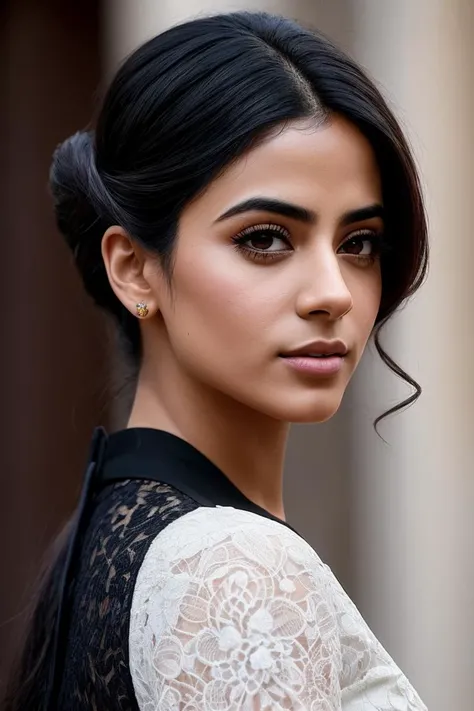 photo of beautiful (emer4ude:0.99), a woman in a (vatican city:1.1), perfect hair, hair upsweep updo, wearing (luxury fashion:1.1), modelshoot style, (extremely detailed CG unity 8k wallpaper), professional majestic (art by Camille Claudel:1.1), oil painting, trending on ArtStation, trending on CGSociety, Intricate, High Detail, Sharp focus, dramatic, photorealistic painting art, (looking at viewer), (detailed pupils)