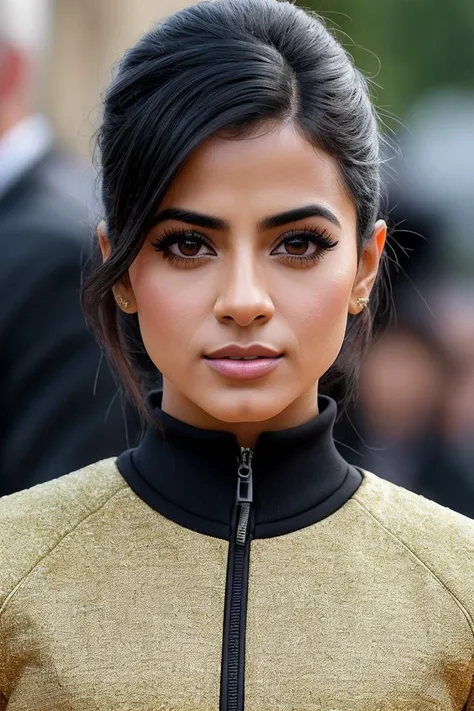 photo of beautiful (emer4ude:0.99), a woman in a (vatican city:1.1), perfect hair, hair upsweep updo, wearing (tracksuit:1.1), modelshoot style, (extremely detailed CG unity 8k wallpaper), professional majestic (art by  Igor Wolski:1.1), oil painting, trending on ArtStation, trending on CGSociety, Intricate, High Detail, Sharp focus, dramatic, photorealistic painting art, (looking at viewer), (detailed pupils)