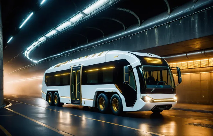 <lora:scifi-vehicles-000011:1.0> white and brass science fiction hovering military city bus in a tunnel, science fiction, cinematic lighting, night time, volumetric light, imax, dslr, highly detailed, volumetric fog, dystopian vibes, dutch angle, cinematic angle <lora:add-detail-xl:1>