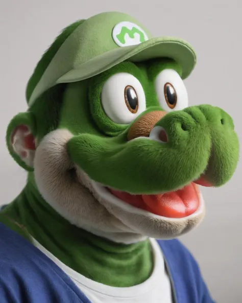 Waluigi from Mario wearing his waluigi purple hat and his waluigi full outfit in real life