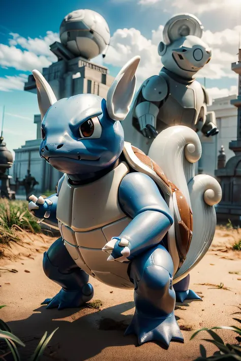 giant, <lora:Wartortle_Pokemon_Anime:0.8>, wartortle_pokemon, <lora:TheEmpireStyle:1> TheEmpireStyle, white, hi-tech plastic,