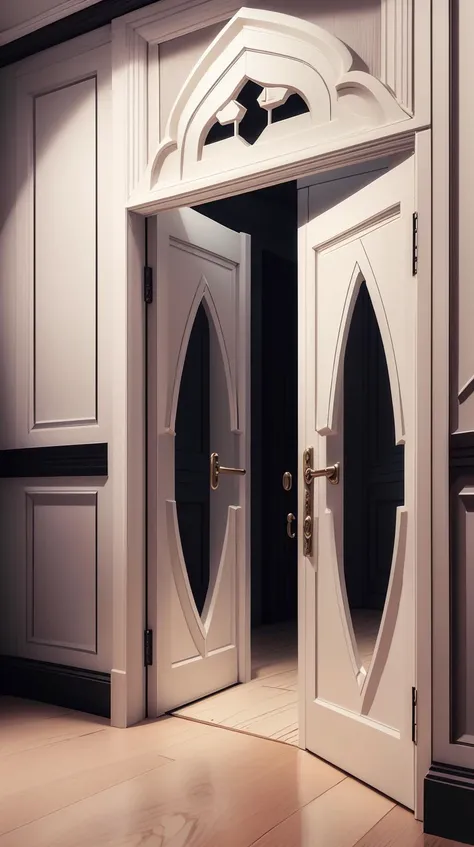 <lora:TheEmpireStyle:1> TheEmpireStyle, white, a series of doorways leading into different realms, hi-tech plastic