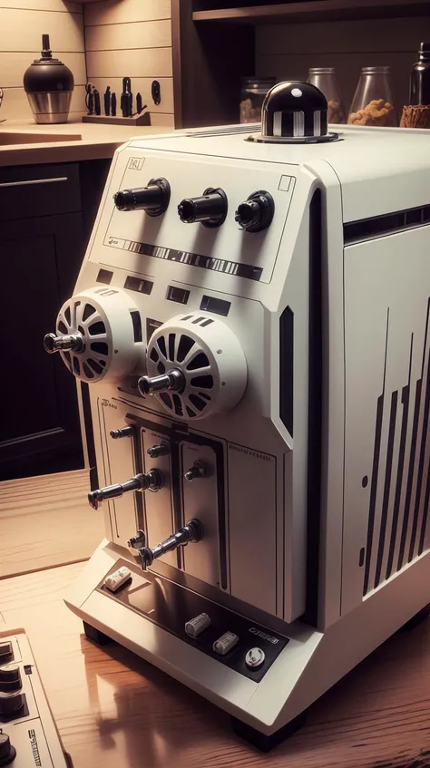 <lora:TheEmpireStyle:1> TheEmpireStyle, white, Mixer, hi-tech plastic