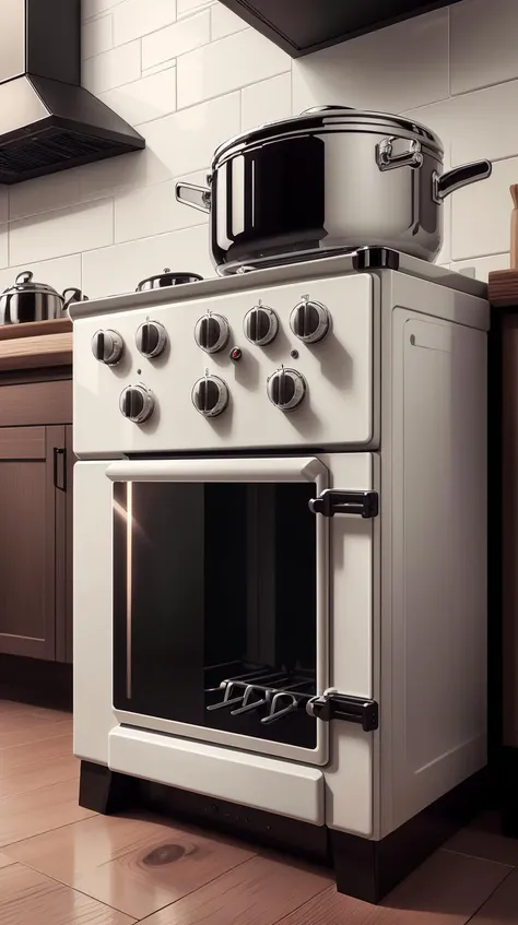 <lora:TheEmpireStyle:1> TheEmpireStyle, white, Stove, hi-tech plastic