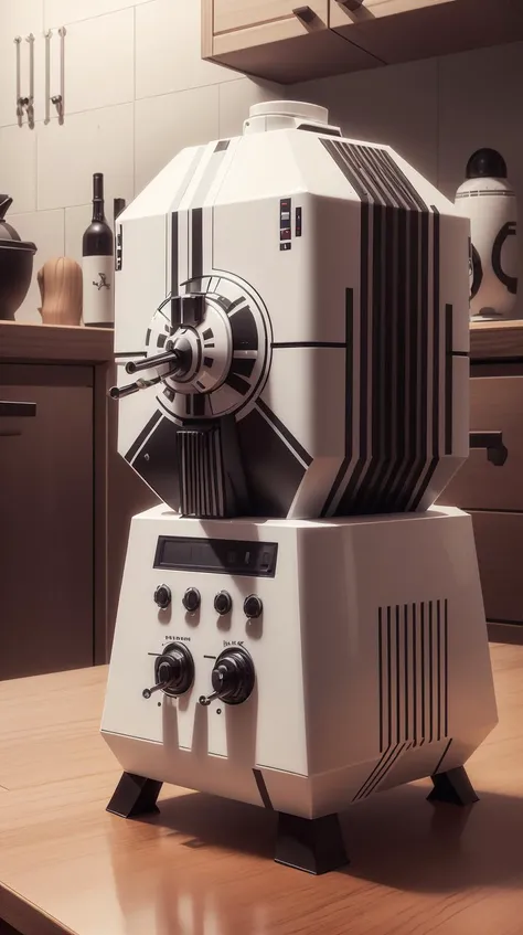 <lora:TheEmpireStyle:1> TheEmpireStyle, white, Blender, hi-tech plastic