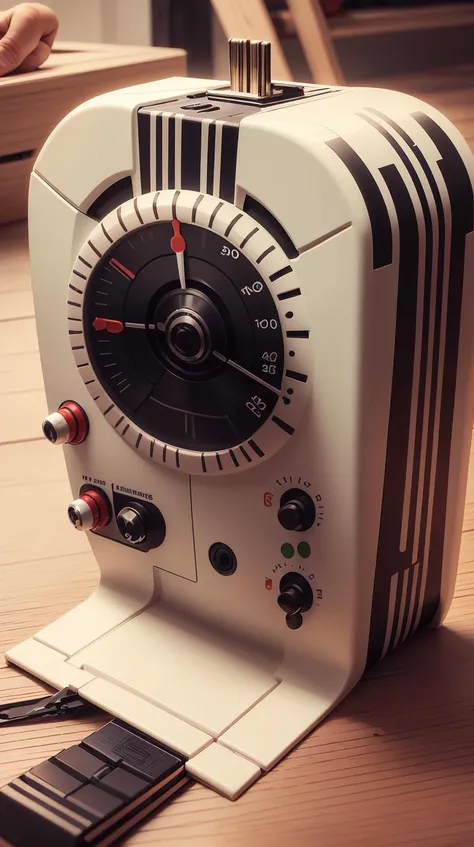 <lora:TheEmpireStyle:1> TheEmpireStyle, white, Tape measure, hi-tech plastic