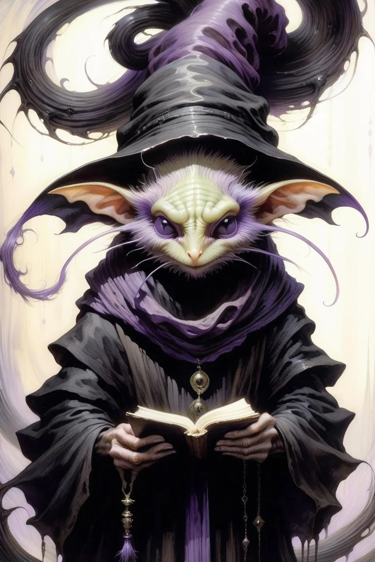 (Dramatic Painting:2) of (Detailed illustration:2),masterpiece, best quality, (Shadowy being with eldritch features and tendrils of darkness. Their color palette includes deep blacks, ethereal purples, and void-like voids, creating an unsettling and ominous presence), absurdres, intricate detailed, sharp focus, smooth, science fiction, <lora:Jean-Baptiste Monge Style:2> jean-baptiste, monge, style, watercolor, painting