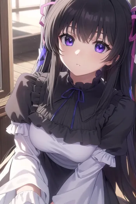 kirayurasakurazuki, <lora:kira yura sakurazuki s1-lora-nochekaiser:1>,
kira yura sakurazuki, long hair, black hair, (purple eyes:1.1), hair ribbon, antenna hair, twintails, (pink ribbon:1.2),
BREAK long sleeves, puffy sleeves, juliet sleeves, frills, dress, black dress,
BREAK indoors,
BREAK looking at viewer, (cowboy shot:1.5)
BREAK <lyco:GoodHands-beta2:1>, (masterpiece:1.2), best quality, high resolution, unity 8k wallpaper, (illustration:0.8), (beautiful detailed eyes:1.6), extremely detailed face, perfect lighting, extremely detailed CG, (perfect hands, perfect anatomy),