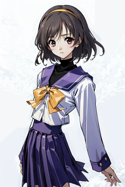 Yue Imasaka, yue imasaka\(sumisora uniform\), yue imasaka\(hairband\), yue imasaka\(black bodysuit\), 1girl, solo, looking at viewer, cowboy shot,masterpiece, best quality,<lora:YueImasakaV1:0.9>