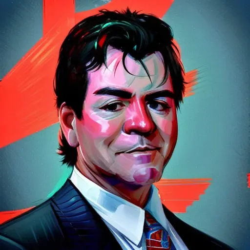 [(a man in suit:0.5)::0.5], expressionism, colorful background, (pkpapajohn:1.0), (papa john schnatter:0.8)