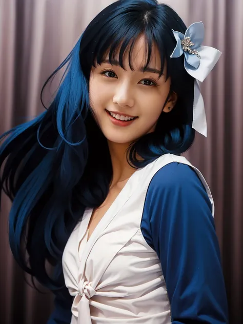 blue hair,
BREAK ,
(floral background),
hair bow,idol,
<lora:LynnMinmay001:0.6>,LynnMinmay,sparkle background,
Atmosphere,clear,sharp,Photorealistic portraits,4k,high quality,masterpiece,high res,
<lora:ClothingAdjuster3:-0.3>,<lora:S-shape body(1.5-2.5)_v1.0:-0.3>,<lora:freckle_slider_v1:0.5>,
