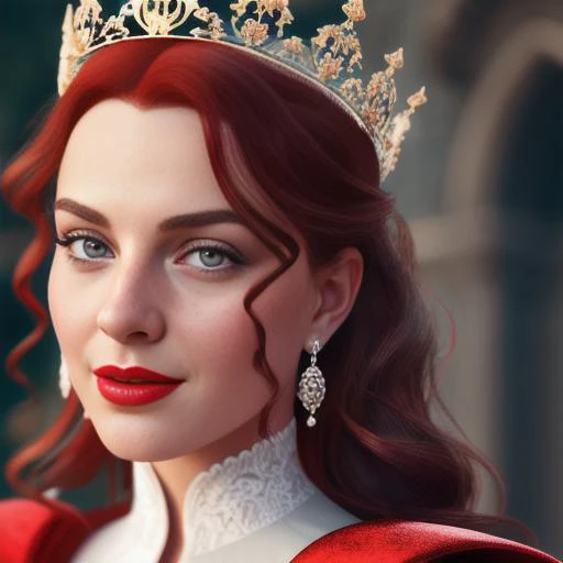 ClioRecinelli as a medieval princess standing in front of a castle, princess robe, crown, masterpiece, red hair, red lips, highest quality, cinematic lighting, (volumetric lighting), extremely detailed CG unity 8k wallpaper, focused, 8k wallpaper, 4k wallpaper, extremely detailed, ultra realistic, photorealistic, sharp focus, absurdres, (HDR:1.2), (high contrast), photograph, detailed and intricate, instagram, portrait, highly detailed, digital painting, artstation, concept art, smooth, sharp focus, illustration, cinematic lighting, Style-Princess,<lora:ClioRecinelli:1.0>