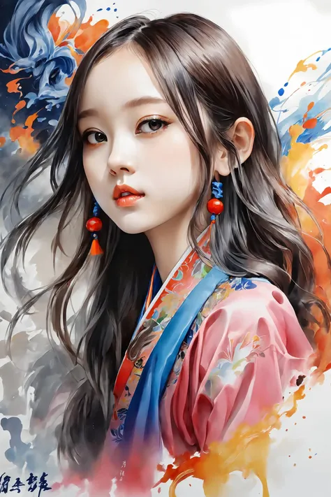 Colorful, multiple colors, intricate detail, splash screen, photorealistic, intricately detailed fluid gouache painting, calligraphy, acrylic, watercolor art,
masterpiece, best quality, 1girl,  <lora:kwFemale_Beta40-SDXL_v1:1>, chinese,waifu