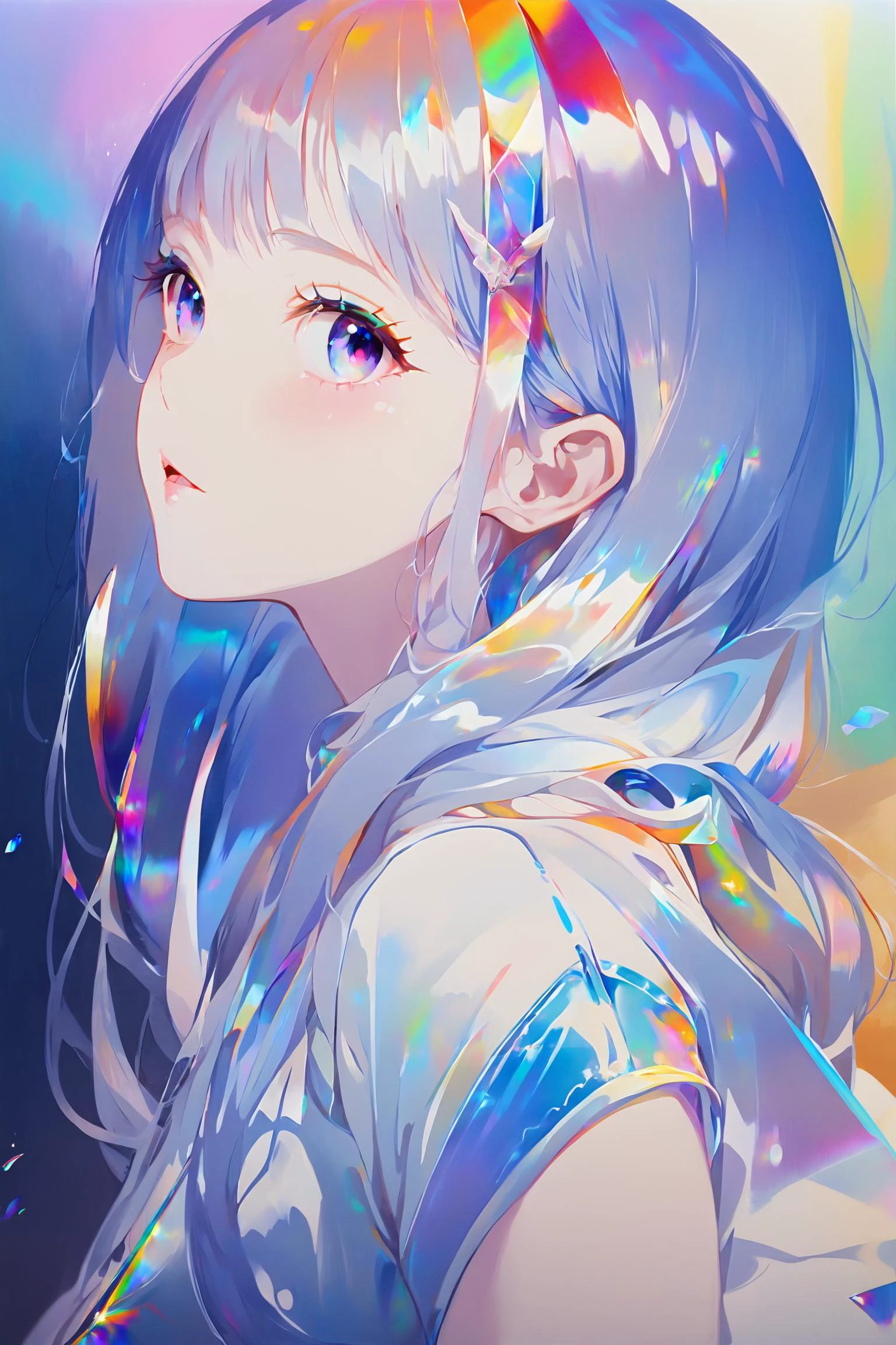 iridescent painting, prismatic, holographic, chromatic aberration,
Masterpiece, best quality, 1girl, <lora:kwFemale_Beta40-SDXL_v1:1>, chinese