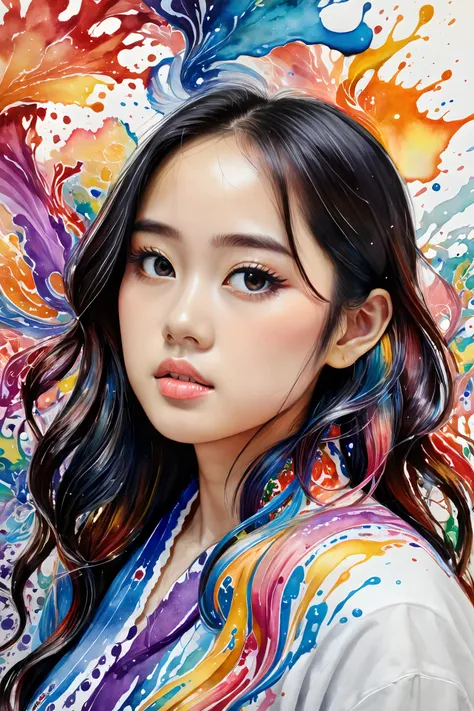 Colorful, multiple colors, intricate detail, splash screen, photorealistic, intricately detailed fluid gouache painting, calligraphy, acrylic, watercolor art,
masterpiece, best quality, 1girl,  <lora:kwFemaleBeta42_SDXL_v1:1>, asian,waifu