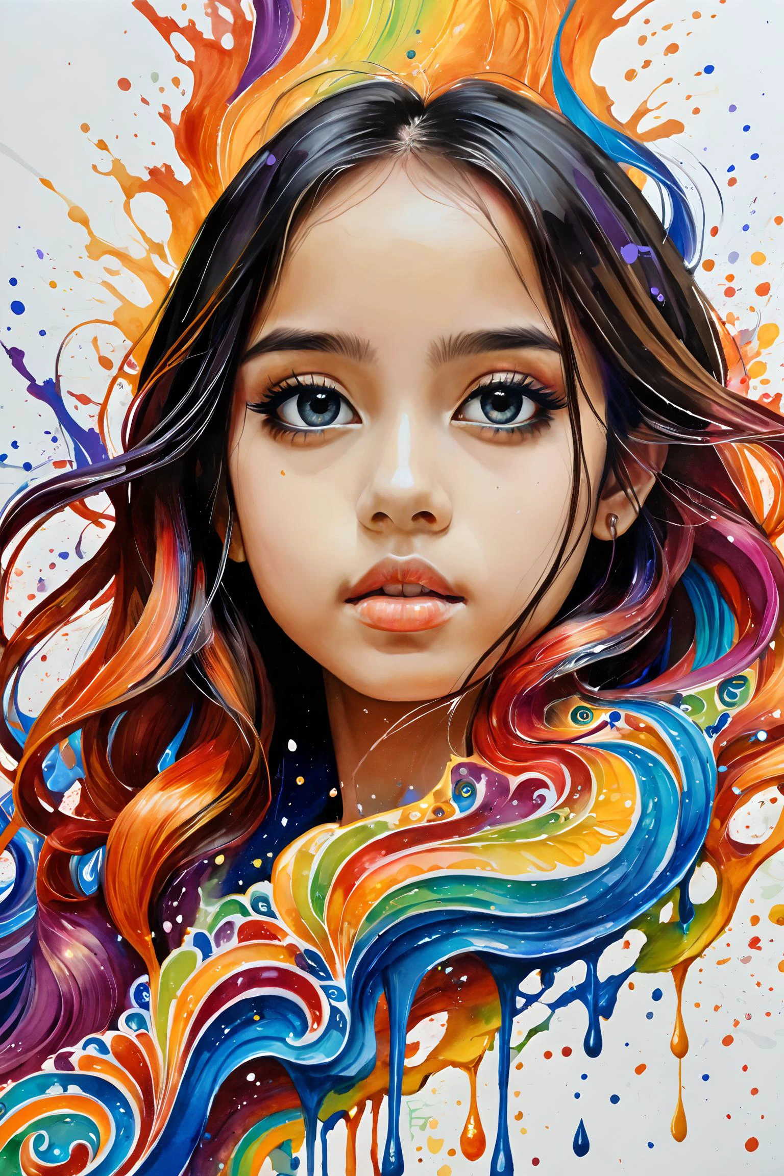Colorful, multiple colors, intricate detail, splash screen, photorealistic, intricately detailed fluid gouache painting, calligraphy, acrylic, watercolor art,
masterpiece, best quality, 1girl, <lora:kwFemaleBeta42_SDXL_v1:1>,