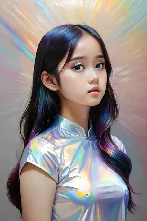 iridescent painting, prismatic, holographic, chromatic aberration,
masterpiece, best quality, 1girl,  <lora:kwFemaleBeta42_SDXL_v1:1>, asian