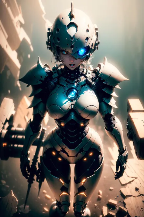 (RAW photo, best quality), (realistic, photo-realistic:1.3), extremely delicate and beautiful, Amazing, finely detail, masterpiece, ultra-detailed, highres,best illustration, best shadow,intricate,depth of field,(dramatic lighting:1.4),(from above:1.2),sharp focus, volumetric fog, 8k UHD, DSLR, high quality,( film grain:1.4), Fujifilm XT3, (far shot),
beautiful clean face, fullbody, 1 girl, long legs,One Handed Sword, nice hands, perfect hands,laugh wildly,under water, seabed, school of fish, shoulder armor,single_mechanical_eye, <lora:single_mechanical_eye:0.6>
