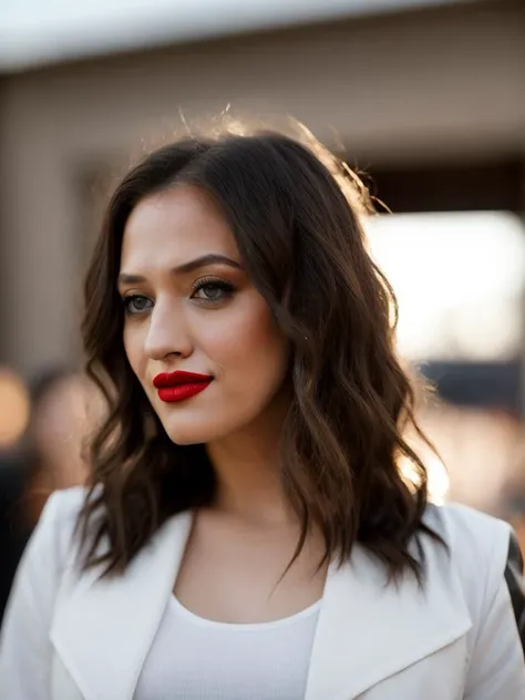 Realistic photo of a beautiful k4td3n woman, 1girl,solo,long hair,looking at viewer,smile,shirt,black hair,jacket,upper body,mole,lips,black jacket,grey eyes,makeup,lipstick,red shirt,red lips, soft lighting, professional Photography, Photorealistic, detailed, RAW, analog, sharp focus, 8k, HD, high quality, masterpiece<lora:k4td3n:1.0>