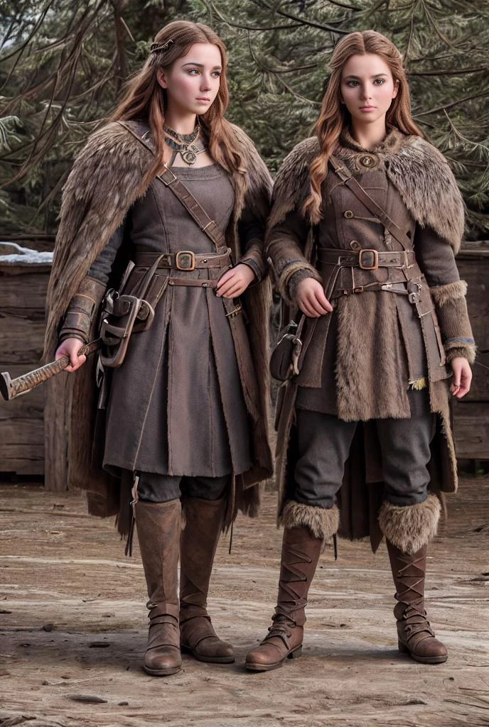 realistic analog photo, award winning photo,
1girl, (shivering, freezing:1.1), (rosy cheeks and nose tip:1.2), (worried look:1.1),
<lora:Viking_dual_V2:0.5> viking_dual_v2, viking, solo, standing, looking at viewer, (holding axe, dual wielding), armor, boots, fur trim, shoulder armor, belt, pants, pauldrons, cape, scar, tattoo, facial tattoo,
Style-Winter cliffside
BREAK
Claudia, feminine woman, 24 yearsold,
fit body, toned body, lithe body, supple body,
pert d cups,
sunburnt skin, tanlines, birthmarks,
shoulderlength auburn wavey hair,
oblong face, fine features, arched eyebrows
heterochromia, round eyes,
fleshy upturned nose,
thin lips, upturned lips
,
RAW, highres, 8k, uhd, High Dynamic Range, tonemapping, crisp details,