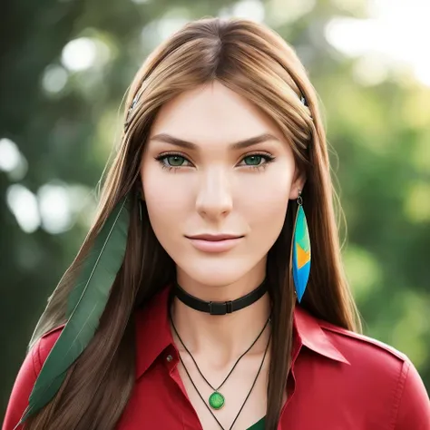 <lora:rachelAmberLifeIs_10:1> masterpiece, Real photo, (rachelamber:1.4), (detailed brown long hair:1.3), (detailed green eyes:1.3), (beautiful detailed skin:1.2), choker, (Red shirt:1.2), feather earring, (beautiful face:1.3), (small nose:1.2), (sexy smiling:1.1), Volumetric Lights, parallax effect, school background,
