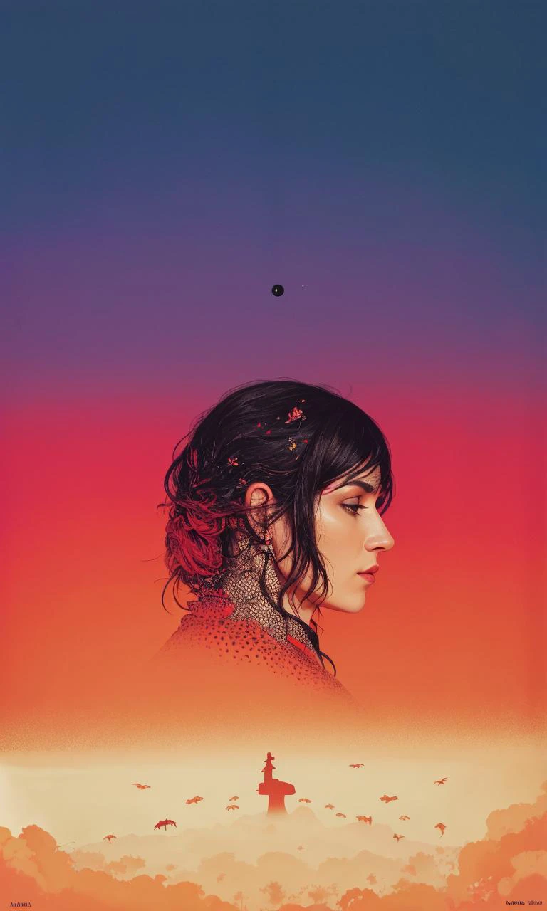Sun profile + Halftone pattern + editorial illustration of the memento morti + higly textured, genre defining mixed media collage painting + fringe absurdism + Award winning halftone pattern illustration + simple flowing shapes + subtle shadows + paper texture + minimalist color scheme + inspired by ZdzisÅaw BeksiÅski., subsurface scattering, ultra hd, 4k, high def, Photorealistic, Hyperrealistic, Hyper detailed, analog style, realistic, masterpiece, best quality, ultra realistic, 8k, Intricate, High Detail, film photography, soft lighting, heavy shadow