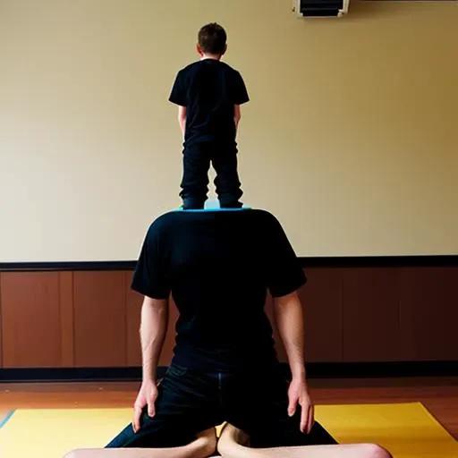 man standing on face sitting