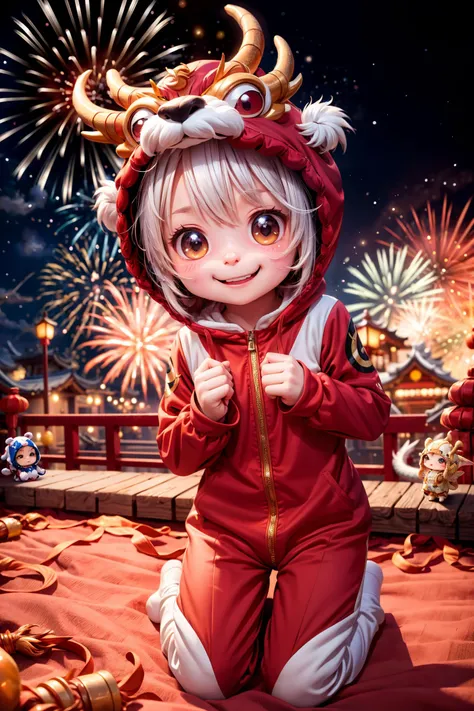 (Featured on Pixiv, best quality, masterpiece, 8k uhd, absurdres:1.2), hdr, fantasy, (chibi, kawaii, cute:1.3), :D, bokeh, close up, dynamic pose,
,1girl, DragonCute, (lunar new year:1.2), (fireworks:1.2), (dragon kigurumi:1.3), 
,dark, dimly lit,
, <lora:add_detail:1> <lora:happy_v2:1.5> <lora:epi_noiseoffset2:0.8> <lora:DragonCute:0.55>