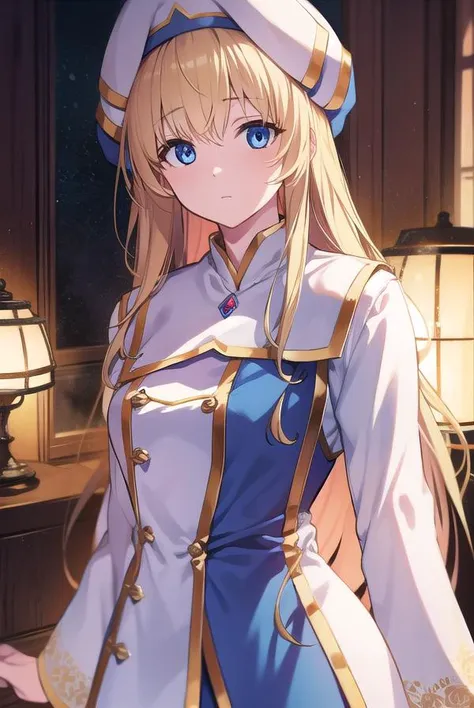 priestess, <lyco:priestess-LYCORIStest:1>, priestess, blonde hair, blue eyes, long hair, hat, (small breast:1.2),
BREAK ,
BREAK looking at viewer,
BREAK city,
BREAK <lora:GoodHands-vanilla:1>, (masterpiece:1.2), best quality, high resolution, unity 8k wallpaper, (illustration:0.8), (beautiful detailed eyes:1.6), extremely detailed face, perfect lighting, extremely detailed CG, (perfect hands, perfect anatomy),