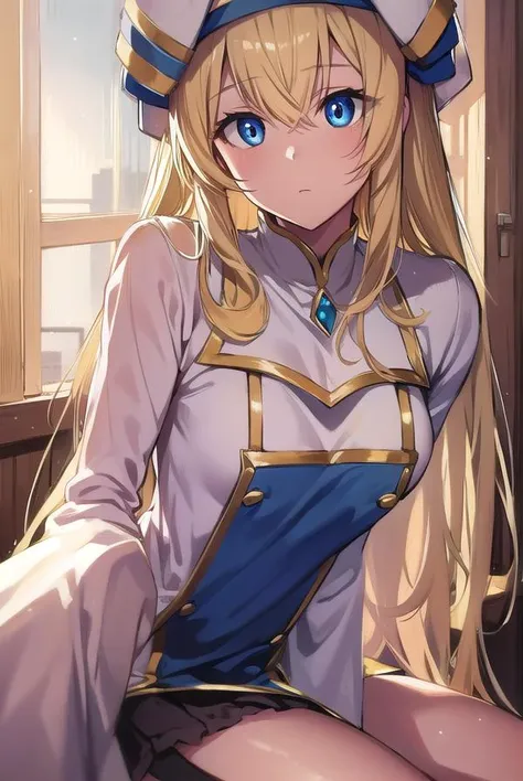 priestess, <lyco:priestess-LYCORIStest:1>, priestess, blonde hair, blue eyes, long hair, hat, (small breast:1.2),
BREAK ,
BREAK looking at viewer,
BREAK city,
BREAK <lora:GoodHands-vanilla:1>, (masterpiece:1.2), best quality, high resolution, unity 8k wallpaper, (illustration:0.8), (beautiful detailed eyes:1.6), extremely detailed face, perfect lighting, extremely detailed CG, (perfect hands, perfect anatomy),