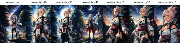 (masterpiece, best quality), intricate details,
1girl, <lora:fsrmusashi-nvwls-v1:0.8> fsrMusashi, hair ornament, necklace, earrings, white kimono, cleavage, sash, black thighhighs
<lora:nighcore:0.6> sky, night sky, forest, outdoors,