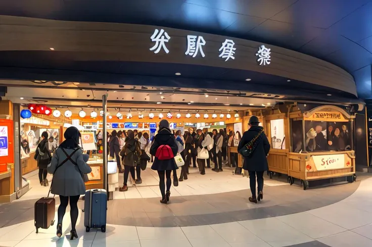 masterpiece, best quality, ultra-detailed, extremely detailed, illustration,
STOKYO, STSmatsuri, exterior, multiple girls, shop, train station, bag, coat, multiple boys, black hair, walking, long hair, storefront, brown hair, short hair, luggage, rolling suitcase, outdoors, scenery, sign, pantyhose, handbag, from behind, real world location, lantern, suitcase, skirt, shoes, high heels, paper lantern,
<lora:STOKYO_matsuri_V1_1_MIDD:1>