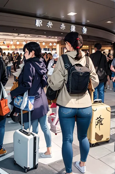 masterpiece, best quality, ultra-detailed, extremely detailed, illustration,
STOKYO, STSmatsuri, exterior, bag, multiple girls, multiple boys, real world location, hat, 6+boys, coat, shop, luggage, black hair, train station, handbag, long hair, short hair, backpack, pants, crowd, jeans, 6+girls, jacket, outdoors, denim, rolling suitcase, shoes, brown hair, walking, suitcase, scarf, scenery, sneakers, shopping bag, realistic,
<lora:STOKYO_matsuri_V1_1_MIDD:1>