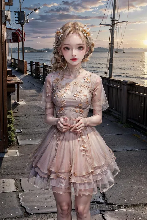 best quality,[masterpiece],((beautiful:0.75) cute girl:0.75),Professional,photo_(medium),ultra-fine painting,1girl,long hair,braid,outdoors,(front:1.3),(standing:1.3),seaside,cloudy sky,sailboat,medium_shot,
<lora:add_detail:1>,  <lora:evening dress S9:0.75> evening dress S9,flower,