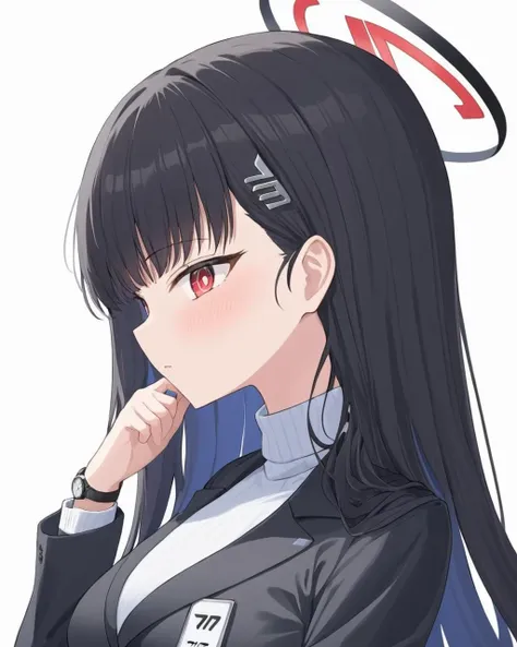 rio \(blue archive\),1girl, headpat, blush, halo, wristwatch, white_background, hairclip, simple_background, @_@, 1boy, jacket, parted_lips, formal, suit, turtleneck_sweater, solo_focus
<lora:rio_(blue_archive)_image2123_2023-12-03:1>halo. gorgeous,key visual, vibrant, studio anime,award-winning, professional, highly detailed,high budget, cinemascope