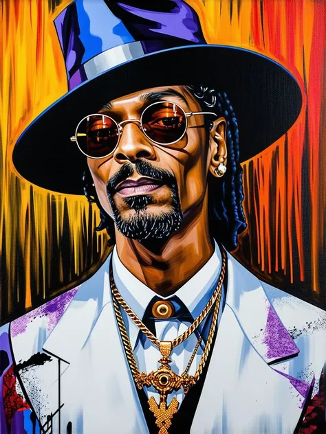 A Tim Burton-inspired painting of Snoop Dogg.