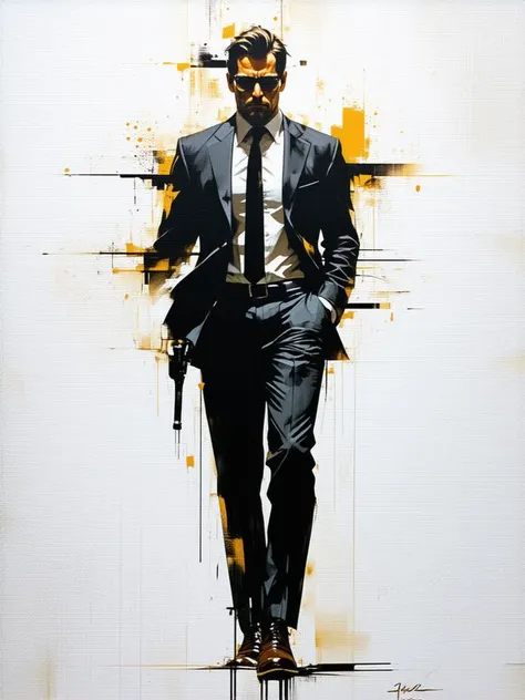 (Mike Deodato's painting depicting:1.5) a Secret Agent Man