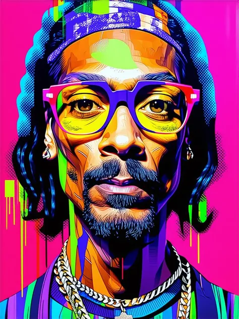 A Tim Burton-inspired painting of Snoop Dogg.