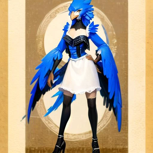 absurdres, masterpiece, best quality, detailed, 1girl, full body, avian, bird <lora:Anthro_Birds-v3:1>