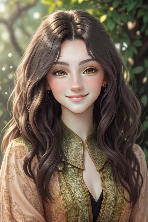 nouveau style, ornamental, nature, highly detailed, Mucha style <lora:SavannahRaeDemers_v1:1> SavannahRaeDemers, focus on eyes, close up on face, huge smile, hair styled loose waves hair