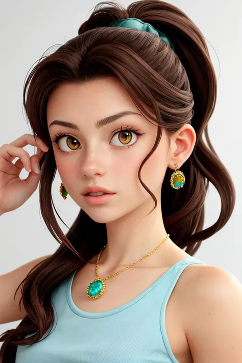 realistic photo of <lora:sd15_SavannahRaeDemers_locon_64_v1-000006:1> SavannahRaeDemers, focus on eyes, close up on face, wearing jewelry, hair styled as messy ponytail,