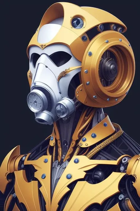 upper body portrait elegant baroque art nouveau muscular herculean iphone tesla cyborg mechanical robot owl helmet gas mask <hypernet:dr0ne:1>
