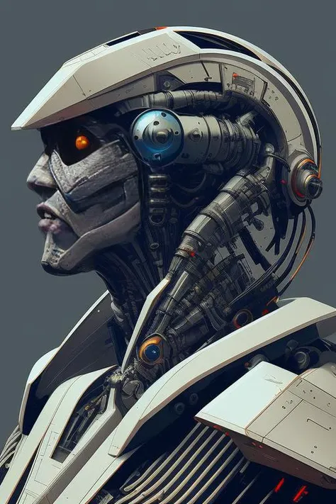upper body portrait futuristic robot cyborg punk guy eagle helmet <hypernet:dr0ne:1>
