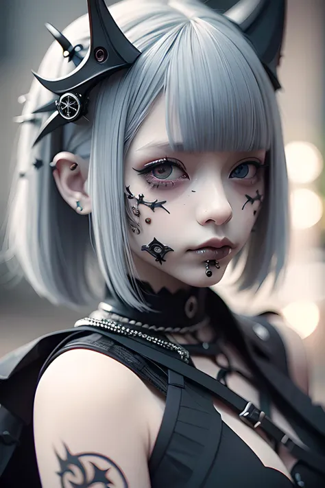 masterpiece, (realistic:1.2), detailed face, beautiful eyes, 1 girl, dynamic pose, Goth_punk, cathedral, (mid body), <lora:gothicPunkGirl_v10:1>