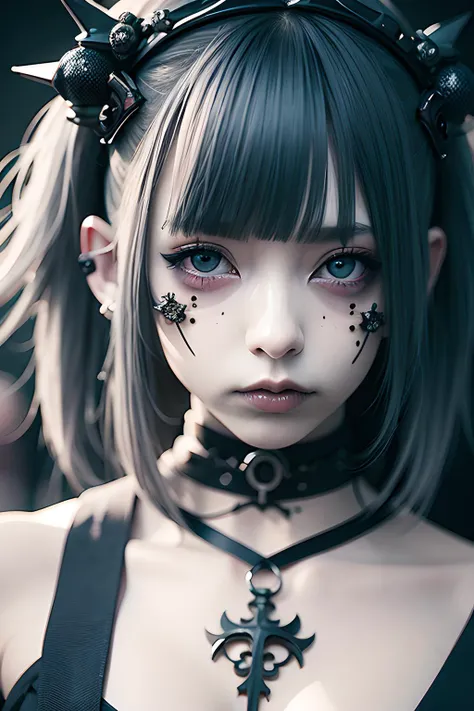 masterpiece, (realistic:1.2), detailed face, beautiful eyes, 1girl, Goth_punk, dynamic pose, cathedral, <lora:gothicPunkGirl_v10:1>